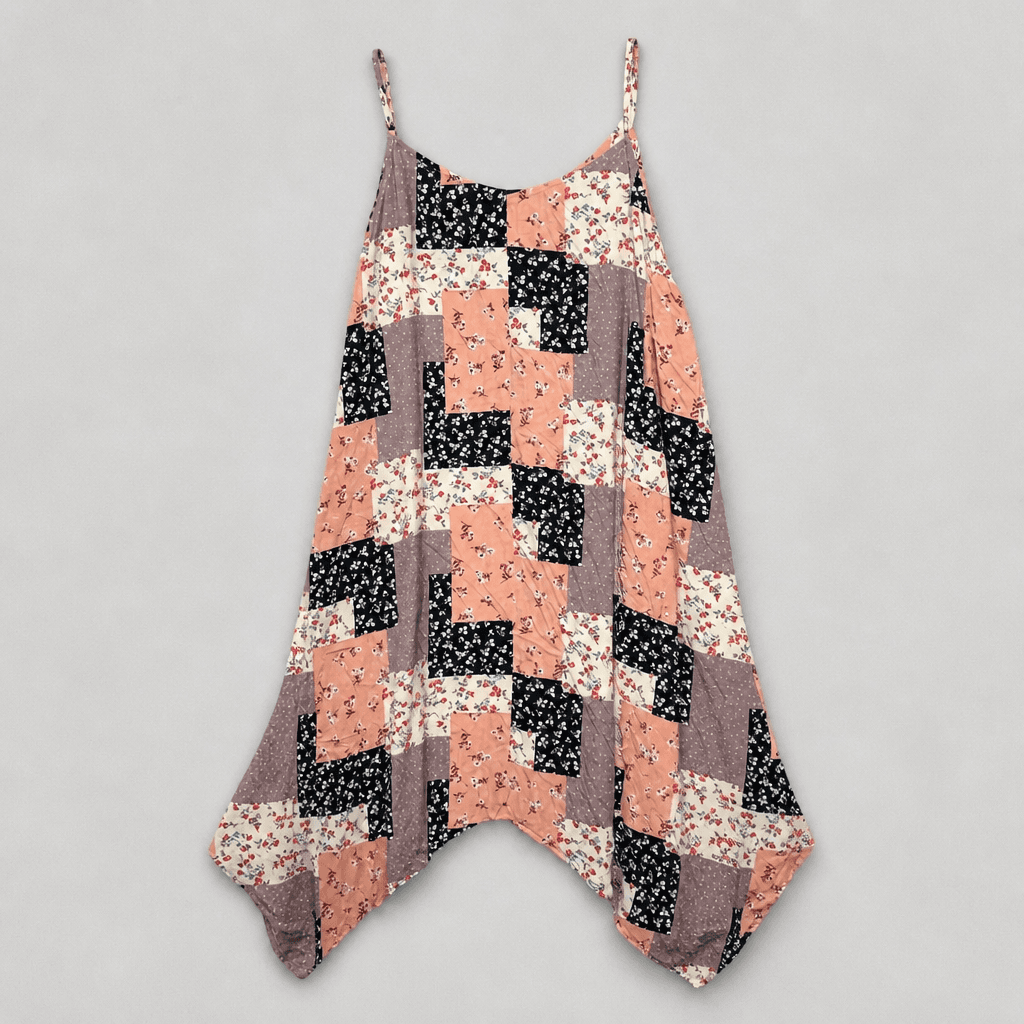 Hayden Patchwork Floral Spaghetti Strap Dress w/pockets 2XL - Thumbnail 2