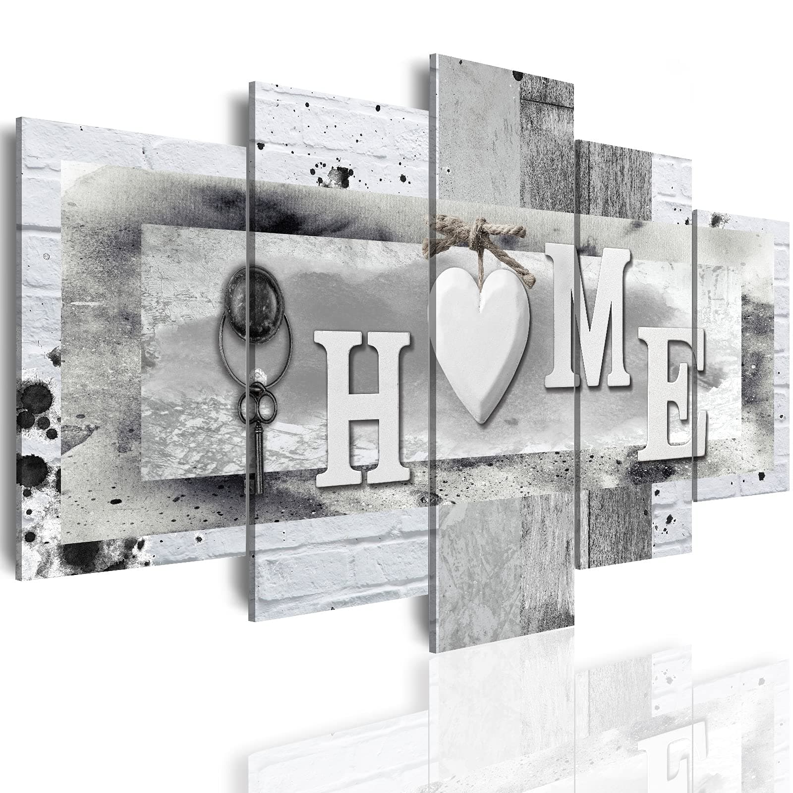 Grey Home Wall Art 5-Piece Canvas Set (Oversize 60x30inch) - Thumbnail 3