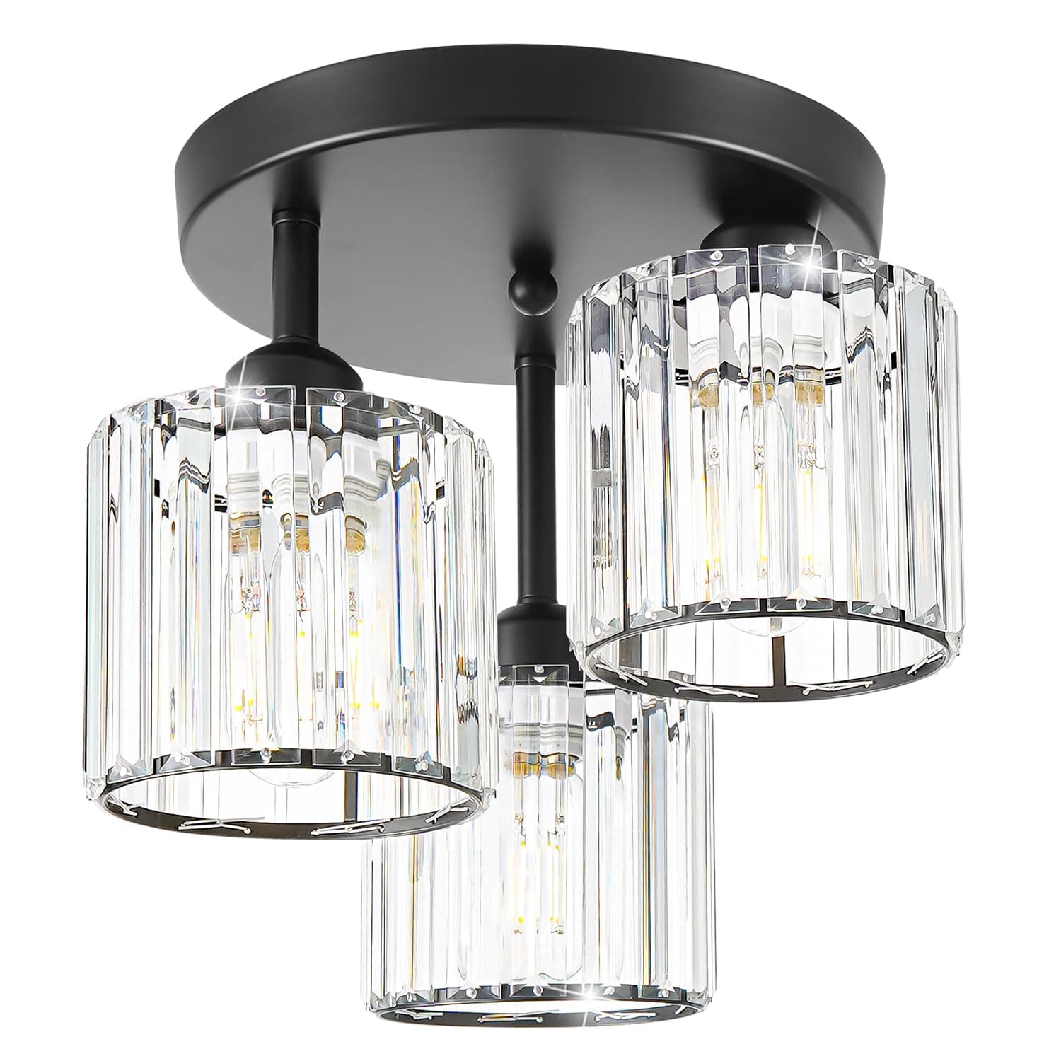 Modern Black Crystal Ceiling Light Fixture - Thumbnail 2