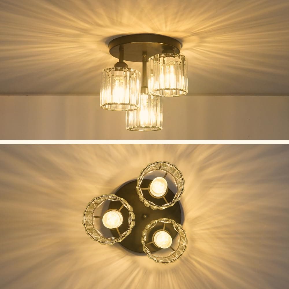 Modern Black Crystal Ceiling Light Fixture - Thumbnail 3