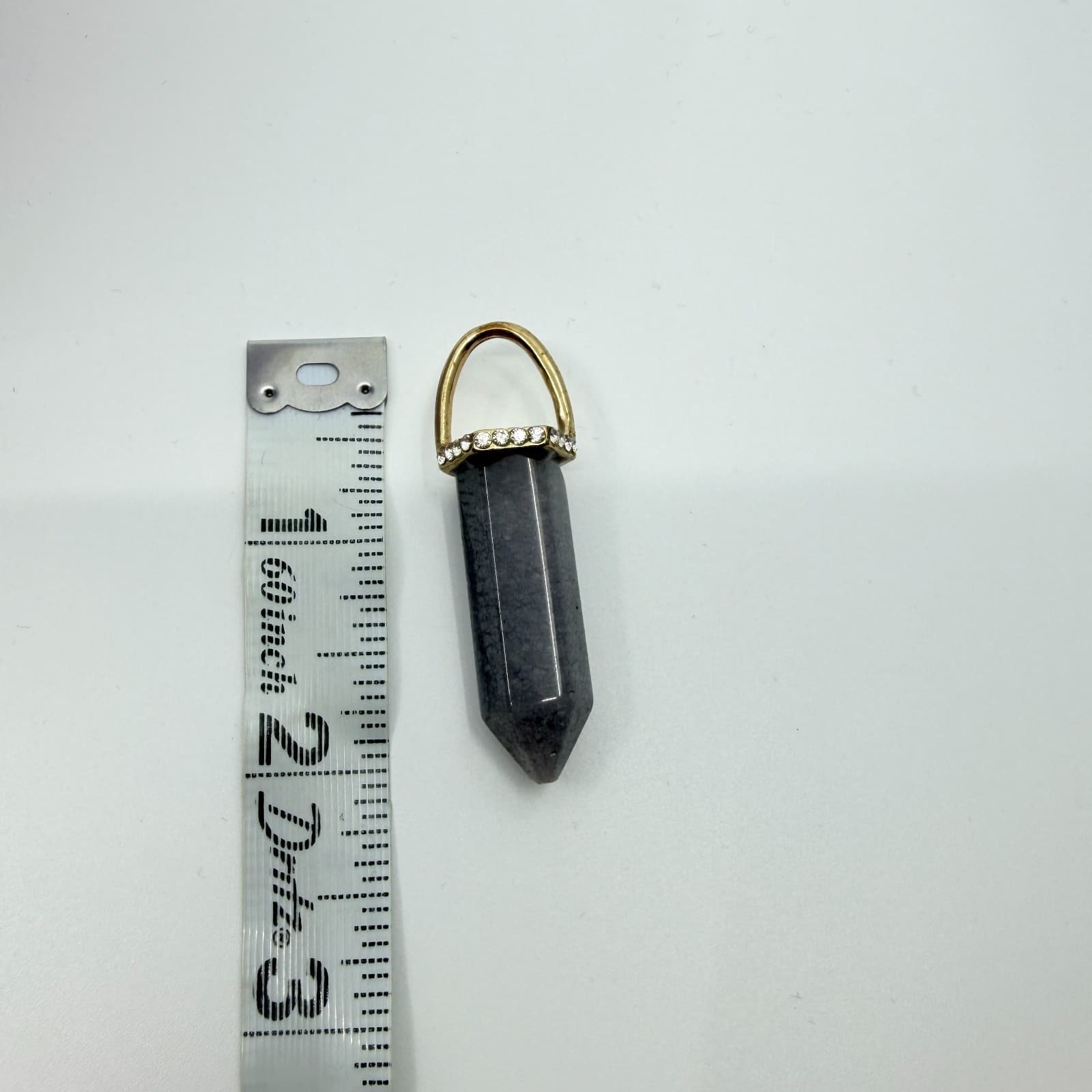 Vintage Gold Tone Purple Stone Point Pendant Rhinestone Boho Statement Retro Y2K - Thumbnail 8