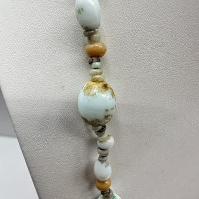 Vintage 90s Earth Tone Beaded Necklace Mixed Stone Boho Fashion Women's Jewelry - Thumbnail 8