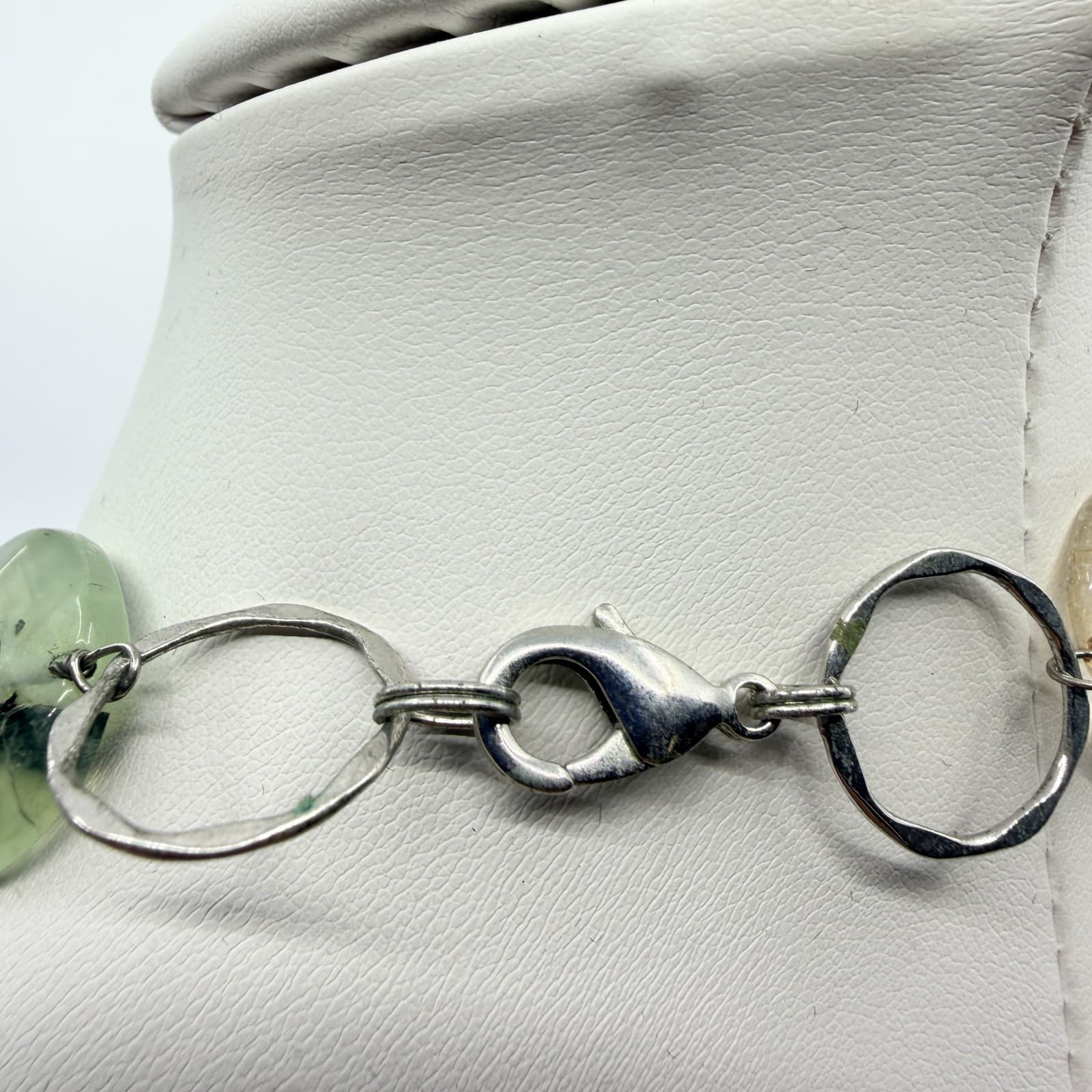 Vintage Silver Tone Beaded Necklace Multicolor Pastel Stone Statement Y2K 90s - Thumbnail 8