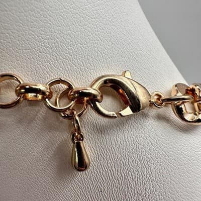 Vintage Y2K Tres Colori Gold Tone Chunky Curb Chain Necklace Statement Jewelry - Thumbnail 7