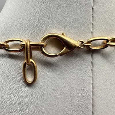 Vintage 90s Gold Tone Hammered Textured Leaf Statement Necklace Women's Jewelry - Thumbnail 7