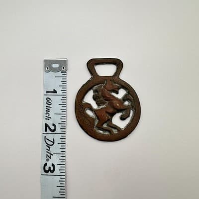 Vintage 80s Equestrian Open Work Horse Brass Bronze Tone Decoration - Thumbnail 7