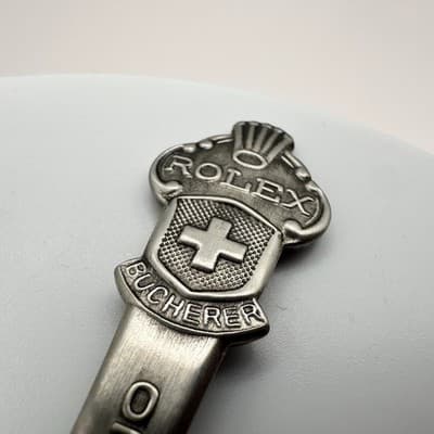 Vintage 90s Rolex Bucherer Lugano Souvenir Spoon Silver Tone Collector - Thumbnail 5