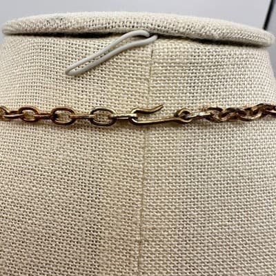 Vintage 50s 60s White Faux Stone Scrolled Link Choker Necklace Gold Tone Jewelry - Thumbnail 5