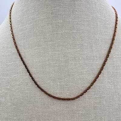 Vintage 90s Rose Gold Tone Bracelet INRI Pendent Necklace Set Roman Numeral - Thumbnail 7