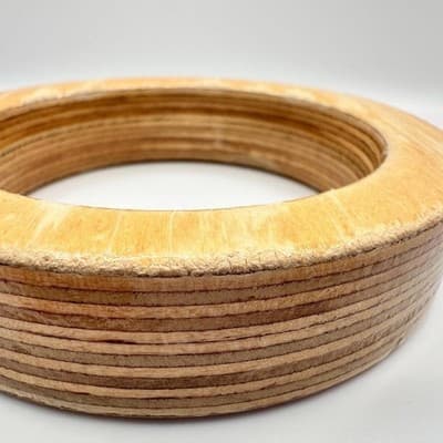 Vintage 70s Laminated Wood Bangle Bracelet Natural Tone Organic Boho Jewelry - Thumbnail 6