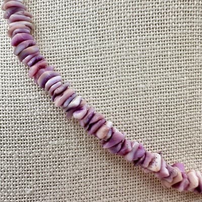 Vintage Y2K Purple Shell Necklace Set Boho Mother of Pearl Heishi Beaded Jewelry - Thumbnail 11