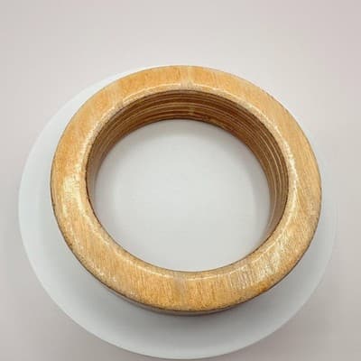 Vintage 70s Laminated Wood Bangle Bracelet Natural Tone Organic Boho Jewelry - Thumbnail 7