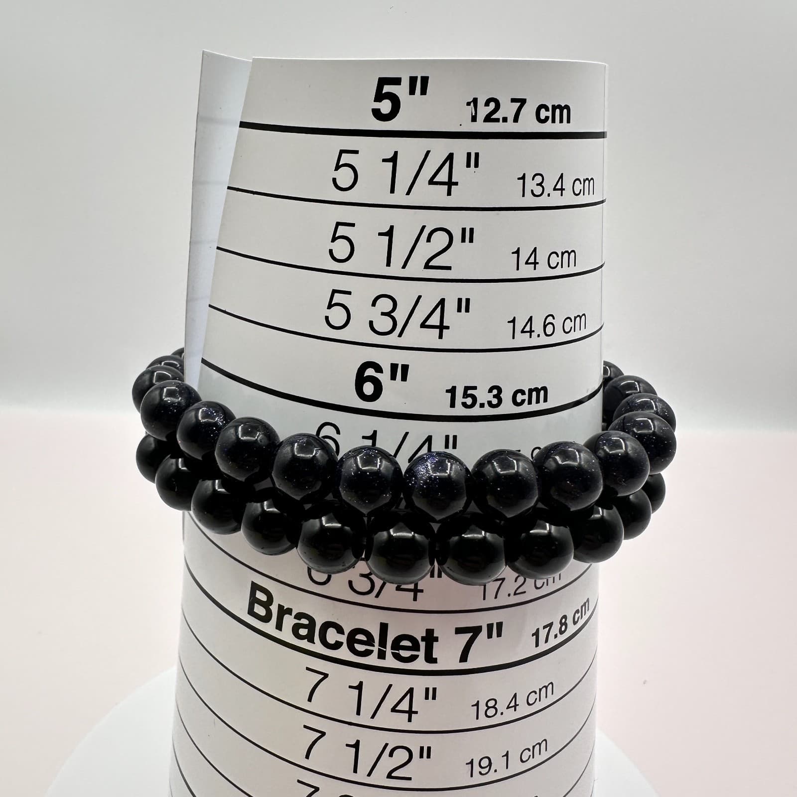 Vintage Y2K Rhinestone Black Onyx Beaded Bracelet Set Boho Women's Jewelry - Thumbnail 9