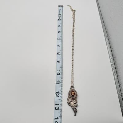 Vintage 90s Red Cameo Silver Tone Pendant Necklace Retro Victorian Style Fashion - Thumbnail 10