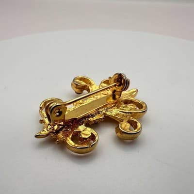 Vintage 80s 90s Lions Club International Brooch Pin Set Gold Tone Glass Jewelry - Thumbnail 7