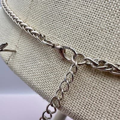 Vintage 90s Silver Tone Oval Link Station Chain Necklace Women's Classic Jewelry - Thumbnail 7