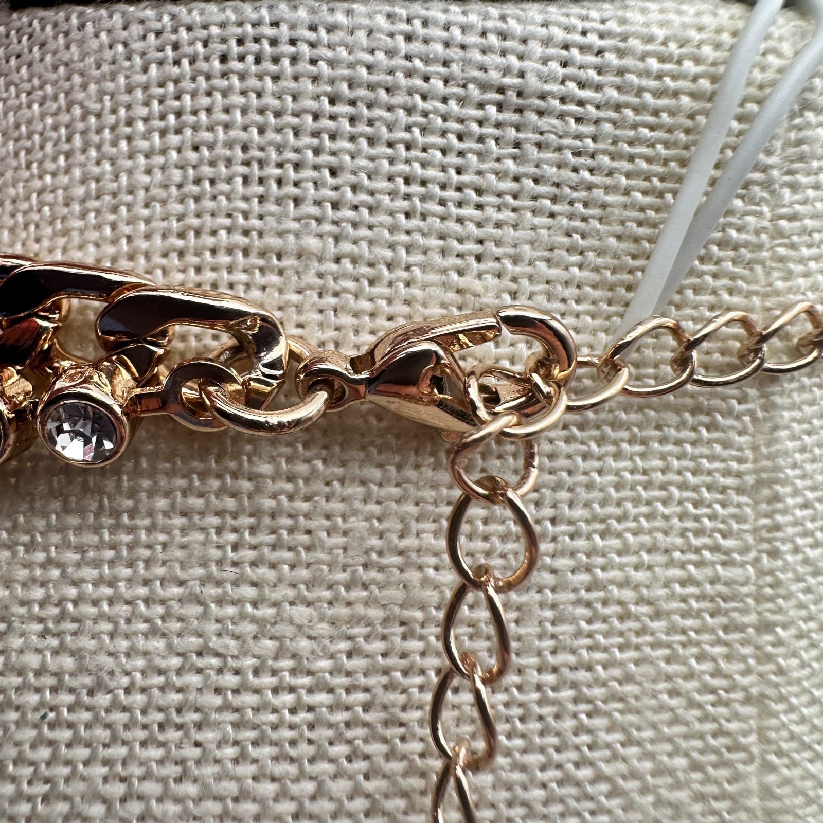 Vintage 80s Chunky Curb & Rhinestone Tennis Chain Layered Necklace Retro Jewelry - Thumbnail 6