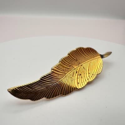 Vintage 80s 90s Leaf Brooch Pin Set Gold & Silver Tone Clear Glass Maple Fall - Thumbnail 7