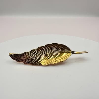 Vintage 80s 90s Leaf Brooch Pin Set Gold & Silver Tone Clear Glass Maple Fall - Thumbnail 6