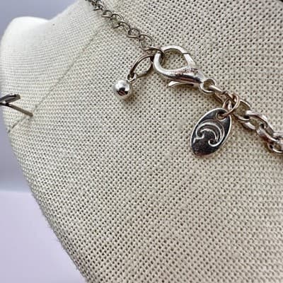 Vintage 90s Silver Tone Multi Strand Chain Link Statement Necklace Jewelry - Thumbnail 8