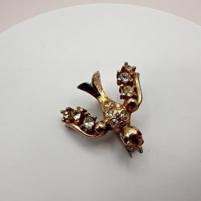 Vintage 80s Animal Bird Butterfly Brooch Pin Lot Rhinestone Enamel Retro Jewelry - Thumbnail 7