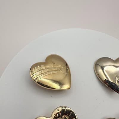 Vintage 90s Variety Club Gold Tone Heart Brooch Pin Set Shooting Star Sunburst - Thumbnail 5
