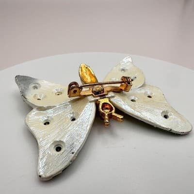Vintage 80s Animal Bird Butterfly Brooch Pin Lot Rhinestone Enamel Retro Jewelry - Thumbnail 5