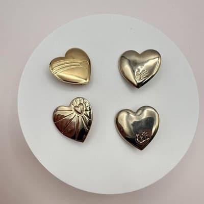 Vintage 90s Variety Club Gold Tone Heart Brooch Pin Set Shooting Star Sunburst - Thumbnail 2