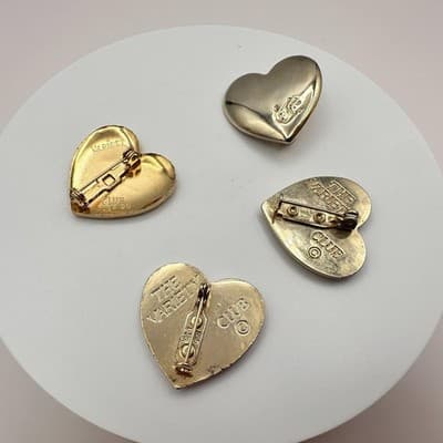 Vintage 90s Variety Club Gold Tone Heart Brooch Pin Set Shooting Star Sunburst - Thumbnail 7