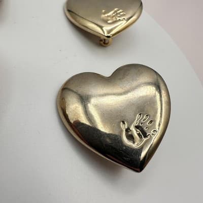 Vintage 90s Variety Club Gold Tone Heart Brooch Pin Set Shooting Star Sunburst - Thumbnail 4