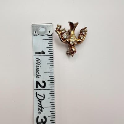 Vintage 80s Animal Bird Butterfly Brooch Pin Lot Rhinestone Enamel Retro Jewelry - Thumbnail 17