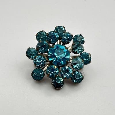 Vintage 80s Rhinestone Snowflake Starburst 4 Broochs Pins Two Tone Retro Jewelry - Thumbnail 6