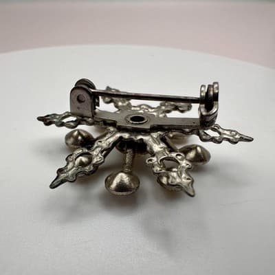 Vintage 80s Rhinestone Snowflake Starburst 4 Broochs Pins Two Tone Retro Jewelry - Thumbnail 12