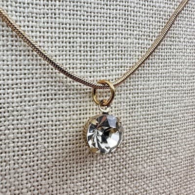 Vintage 90s Gold Tone Multi Stand Snake Chain Necklace Glass Rhinestone Jewelry - Thumbnail 10