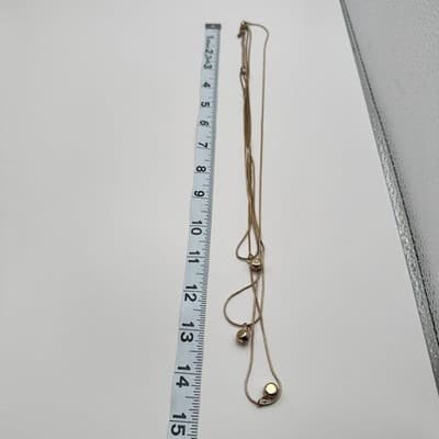 Vintage 90s Gold Tone Multi Stand Snake Chain Necklace Glass Rhinestone Jewelry - Thumbnail 13