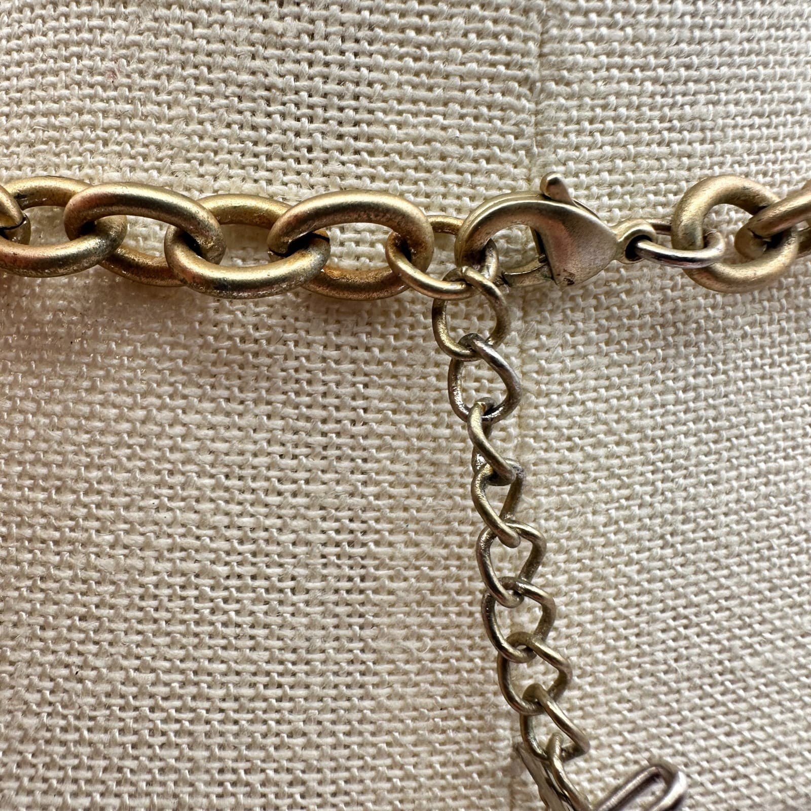 Vintage 90s Geometric Drop Black Crystal Pendant Necklace Gold Tone Jewelry - Thumbnail 9