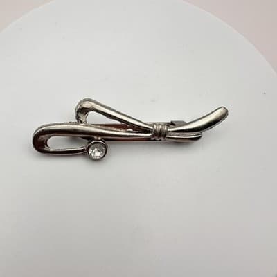 Vintage Y2K Clear Rhinestone Silver Tone Brooch Pin Women's Classic Jewelry - Thumbnail 2