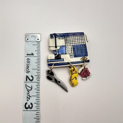 Vintage Y2K Viking Sewing Machine Brooch Pin Statement Classic Jewelry - Thumbnail 8