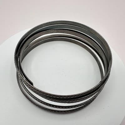 Vintage Y2K Textured Braided Gunmetal Bangle Set Boho Women's Classic Jewelry - Thumbnail 4