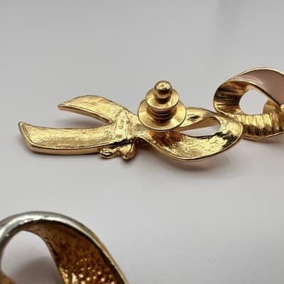 Vintage 90s Awareness Ribbon Enamel Gold Tone Brooch Pins Set Classic Jewelry - Thumbnail 11