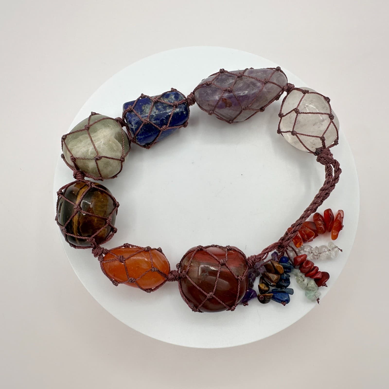 Vintage Y2K Cord Wrap Multi Stones Bracelet Boho Women's Statement Jewelry - Thumbnail 8