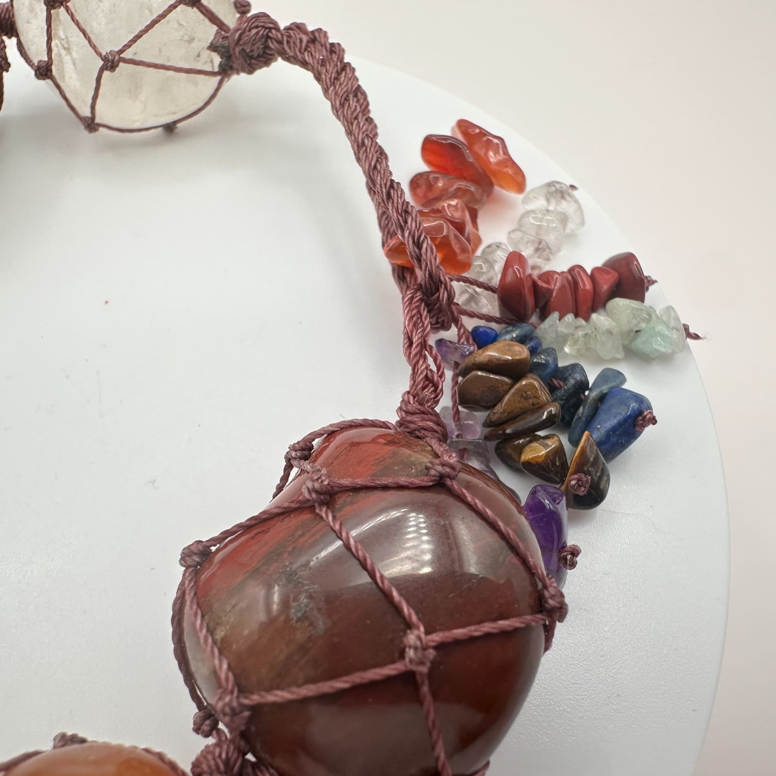 Vintage Y2K Cord Wrap Multi Stones Bracelet Boho Women's Statement Jewelry - Thumbnail 5