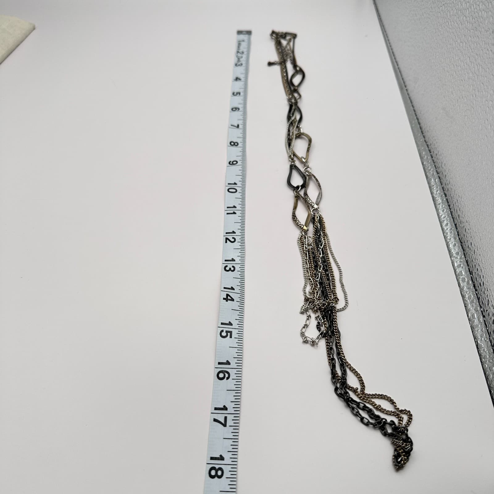 Vintage Y2K Filigree Links Multi Layered Chain Necklace Boho Women's Jewelry - Thumbnail 8