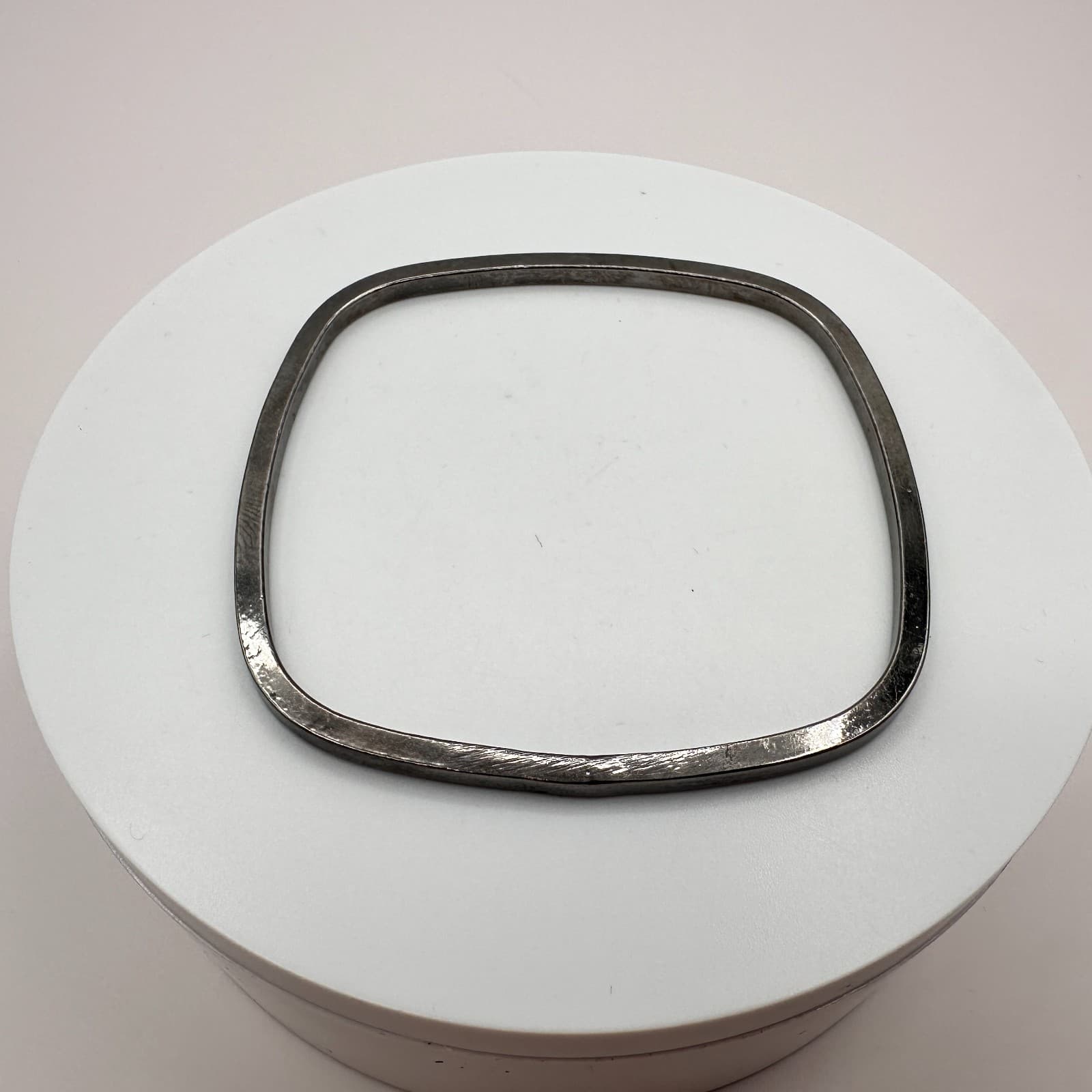 Vintage Y2K Square Bangle Silver Tone Boho Retro Women's Classic Fashion Jewelry - Thumbnail 9