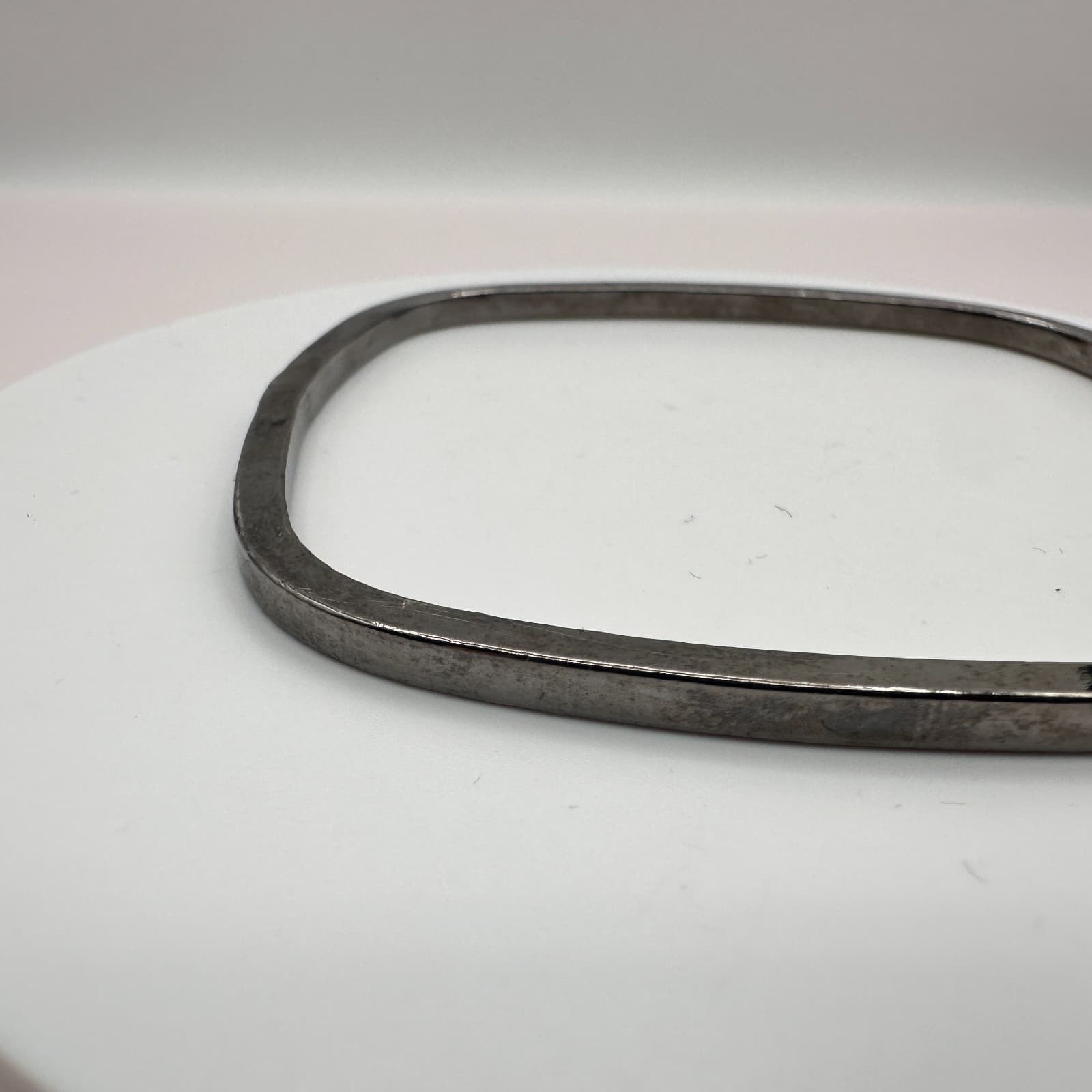 Vintage Y2K Square Bangle Silver Tone Boho Retro Women's Classic Fashion Jewelry - Thumbnail 3