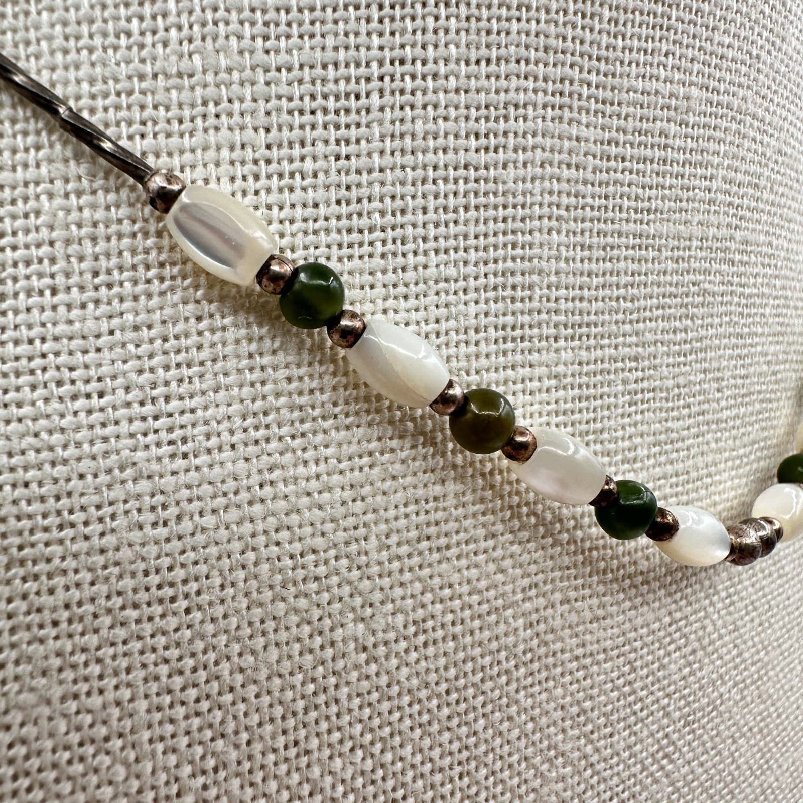 Vintage Y2K Mother of Pearl Beaded Choker Necklace Women's Classic Jewelry - Thumbnail 4