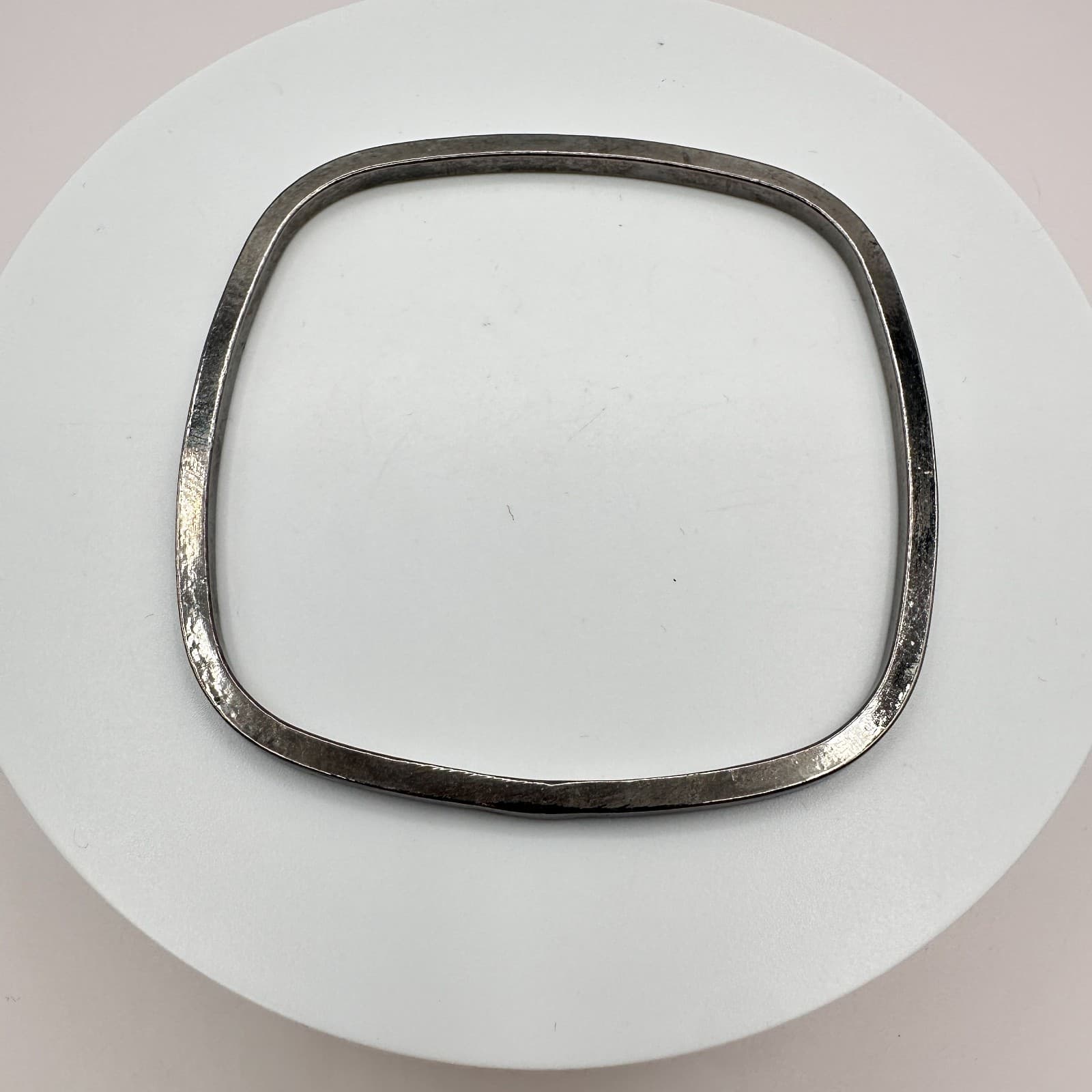 Vintage Y2K Square Bangle Silver Tone Boho Retro Women's Classic Fashion Jewelry - Thumbnail 7
