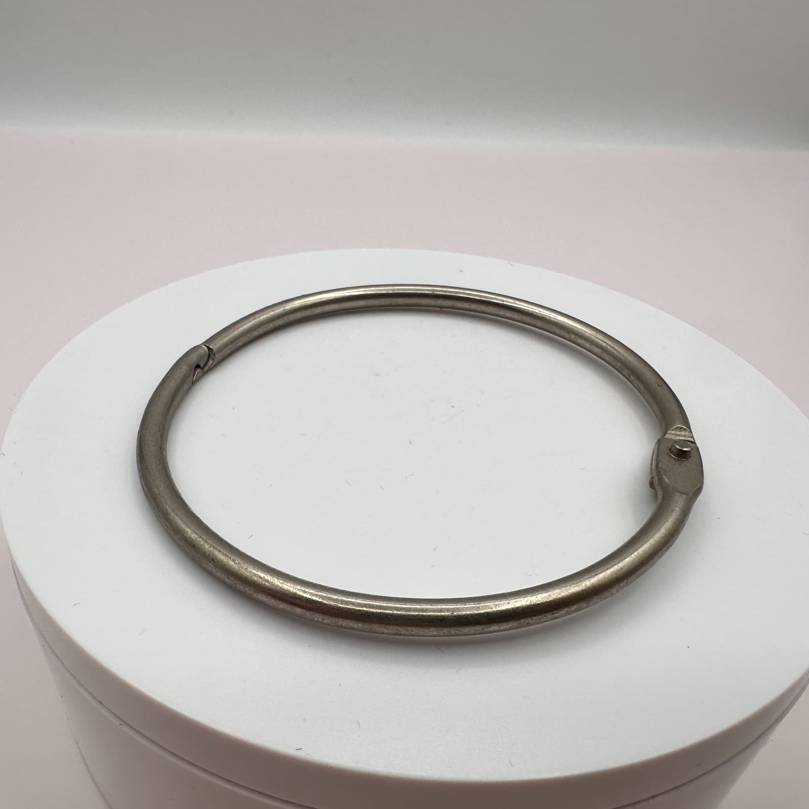 Vintage 90s Y2K Silver Tone Hinged Bracelet Minimalist Stackable Women's Jewelry - Thumbnail 2