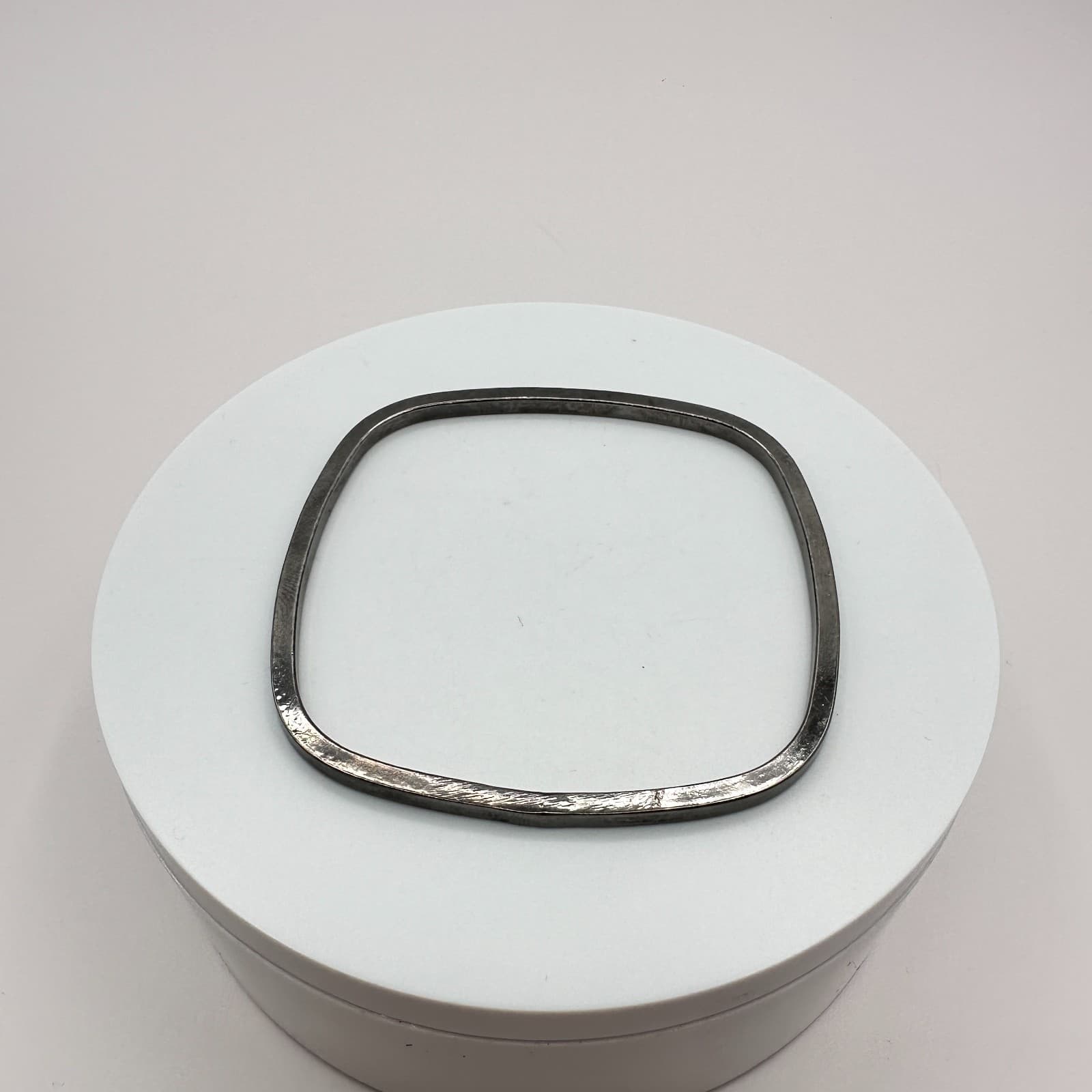 Vintage Y2K Square Bangle Silver Tone Boho Retro Women's Classic Fashion Jewelry - Thumbnail 6