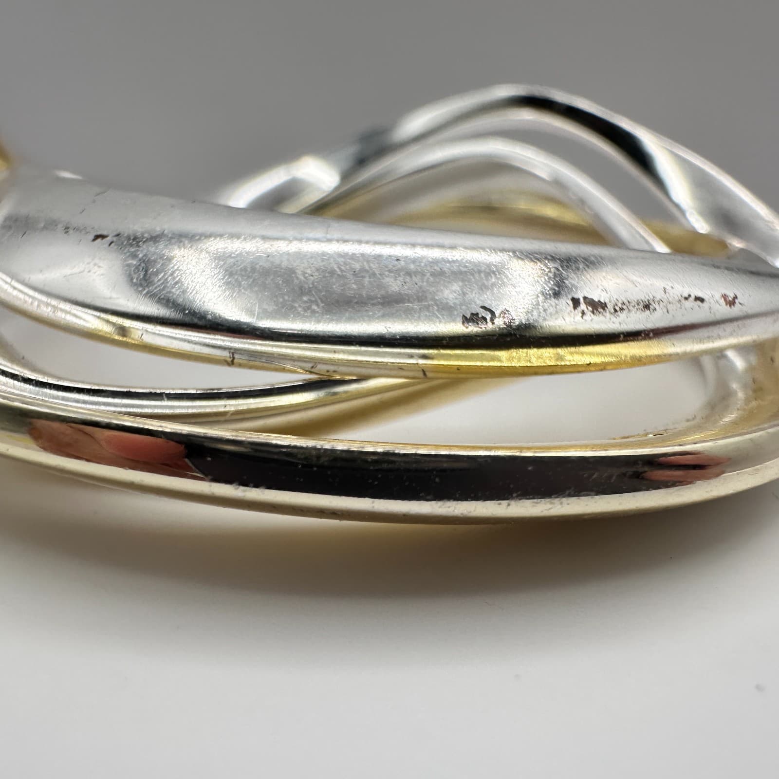 Vintage Y2K Wavy Interlocking Bracelets Set Silver/Gold Tone Women's Jewelry - Thumbnail 4